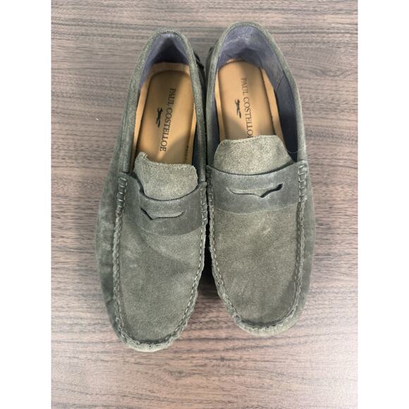 Paul Costelloe Martin Men’s Suede Loafers size 42/8. Olive green‎ driving shoes